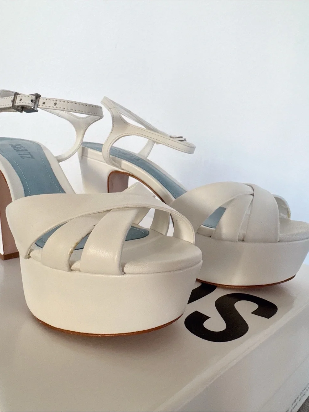 Schutz Keefa Nappa Leather Sandal - Deluxe White Nappa Leather 5.5B